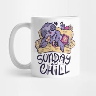 Awesome Funny Sloth Sunday And Chill Lazy Sloth Lover Mug